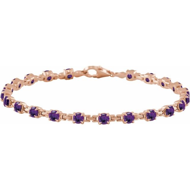 14K Gold Lab-Grown Blue Sapphire Line Bracelet