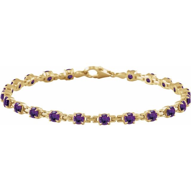 14K Gold Lab-Grown Blue Sapphire Line Bracelet