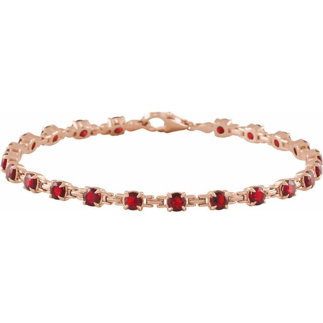 14K Gold Lab-Grown Blue Sapphire Line Bracelet