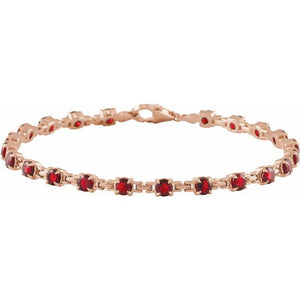 14K Gold Lab-Grown Blue Sapphire Line Bracelet