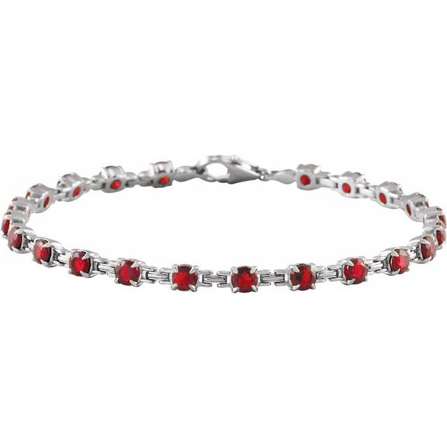 14K Gold Lab-Grown Blue Sapphire Line Bracelet
