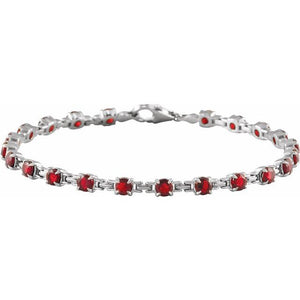 14K Gold Lab-Grown Blue Sapphire Line Bracelet