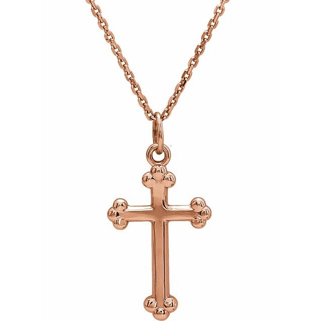 14K Yellow Cross Pendant