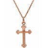 14K Yellow Gold Polished Cross Pendant - Faith & Devotion Symbol