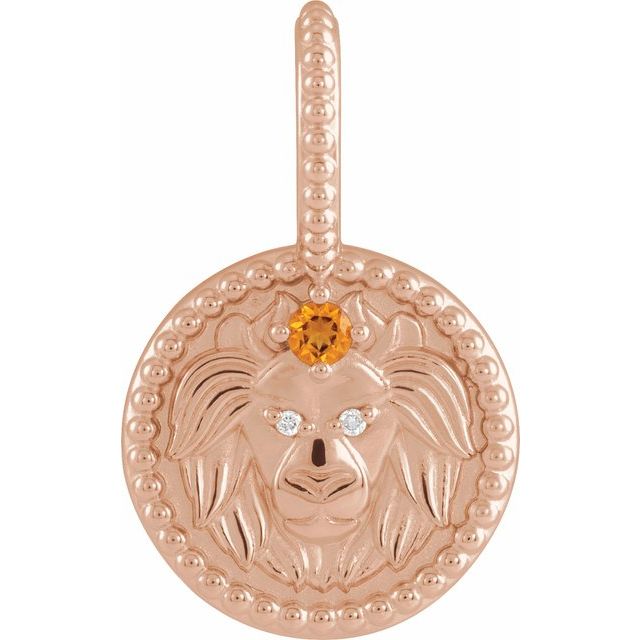 Natural Blue Zircon Scorpio Pendant | 14K Gold, Silver & Platinum | Round | Polished