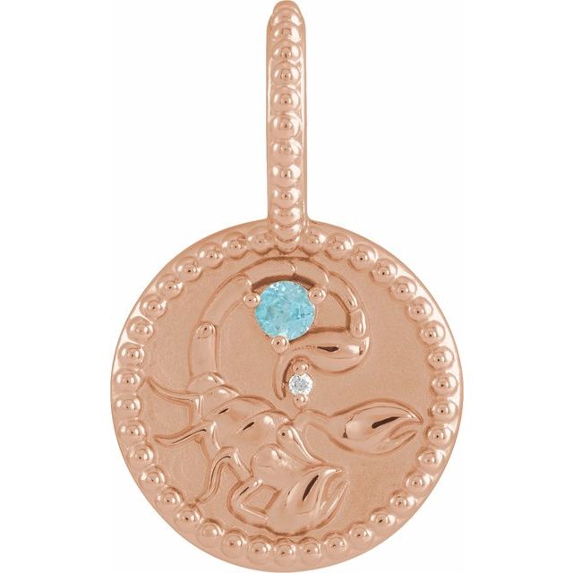 14K Gold Scorpio Charm Pendant - Options Available