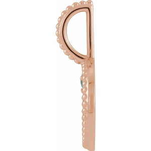 Natural Blue Zircon Scorpio Pendant | 14K Gold, Silver & Platinum | Round | Polished