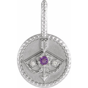 Natural Blue Zircon Scorpio Pendant | 14K Gold, Silver & Platinum | Round | Polished