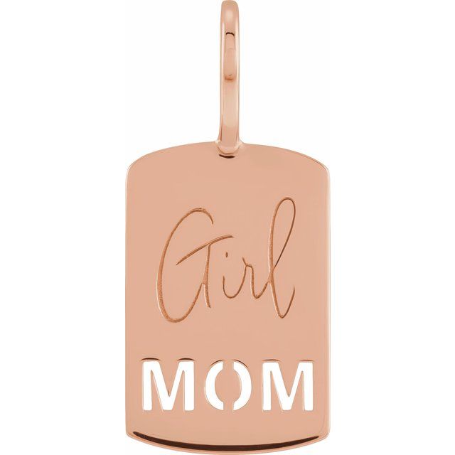 14K Gold Girl Mom Charm Pendant