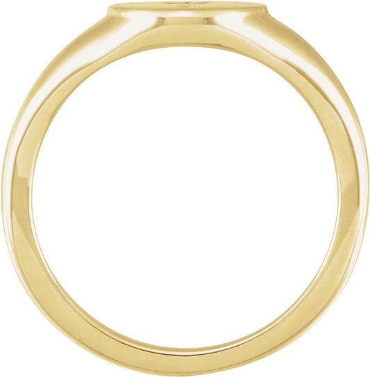 Use the 14K Yellow Gold, Compass Signet Ring to create alt text