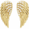 Platinum .07 CTW Natural Diamond Angel Wing Earrings – Elegant Design