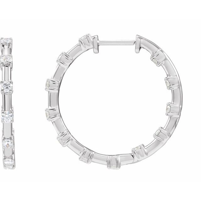 14K Gold Lab-Grown Diamond Hoop Earrings