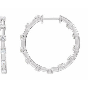 14K Gold Lab-Grown Diamond Hoop Earrings