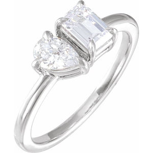 14K Gold Lab-Grown Diamond 2-Stone Ring