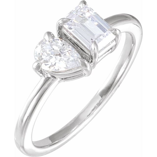 1 Ctw Lab-Grown Diamond 2-Stone Ring