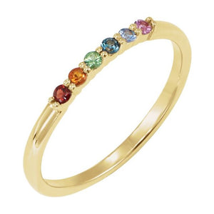 14K Gold Natural Diamond Stackable Ring