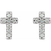 Sterling Silver .04 CTW Natural Diamond Cross Earring - Polished