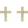 Sterling Silver .04 CTW Natural Diamond Cross Earring - Polished