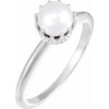 14K Yellow Cultured White Freshwater Pearl Crown Ring