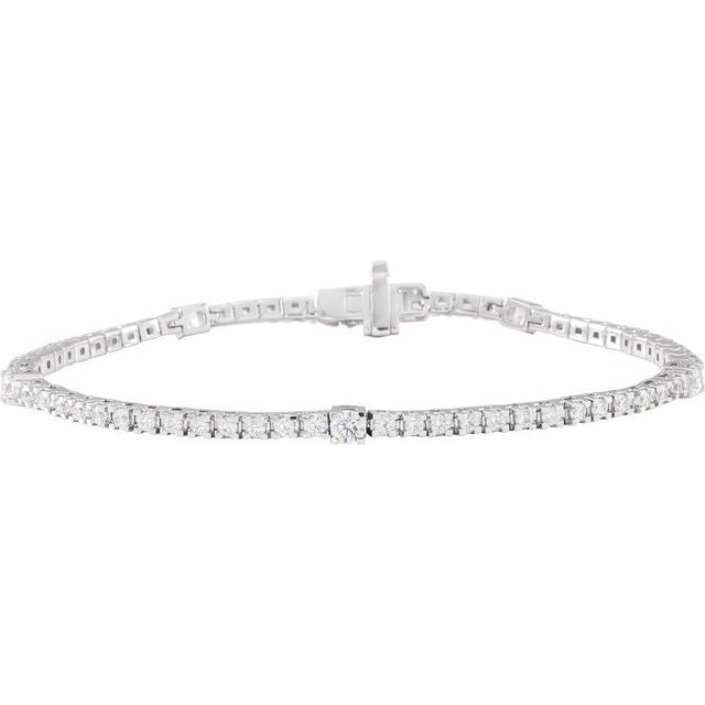 14K Gold Lab-Grown Diamond Line Bracelet - Options Available