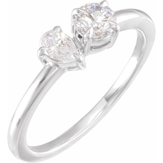 14K Gold Lab-Grown Diamond 2-Stone Ring