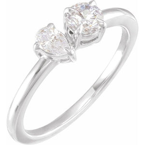 14K Gold Lab-Grown Diamond 2-Stone Ring