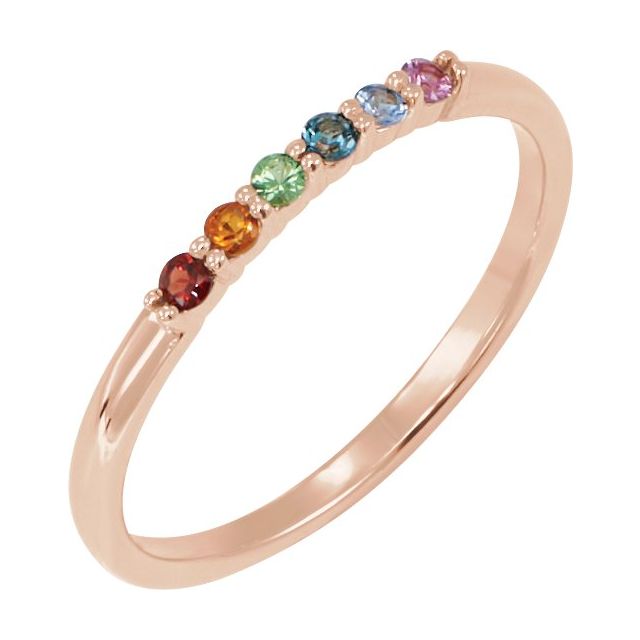 14K Gold Natural Diamond Stackable Ring