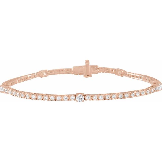 14K Gold Lab-Grown Diamond Line Bracelet - Options Available
