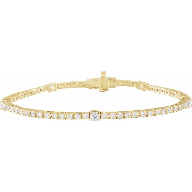14K Gold Lab-Grown Diamond Line Bracelet - Options Available