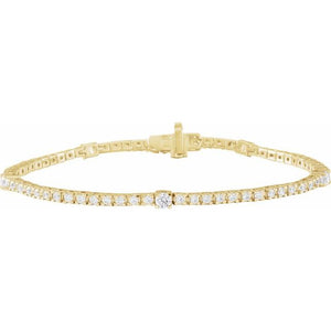 14K Gold Lab-Grown Diamond Line Bracelet - Options Available