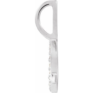 .07 Ctw Natural Diamond Crescent Moon Pendant
