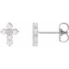 Polished Platinum 1/6 CTW Natural Diamond Cross Stud Earrings