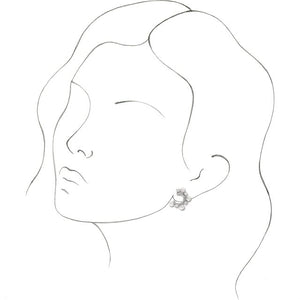 14K Gold Freshwater Pearl And Natural Diamond Hoop Earrings