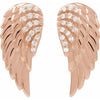 Platinum .07 CTW Natural Diamond Angel Wing Earrings – Elegant Design