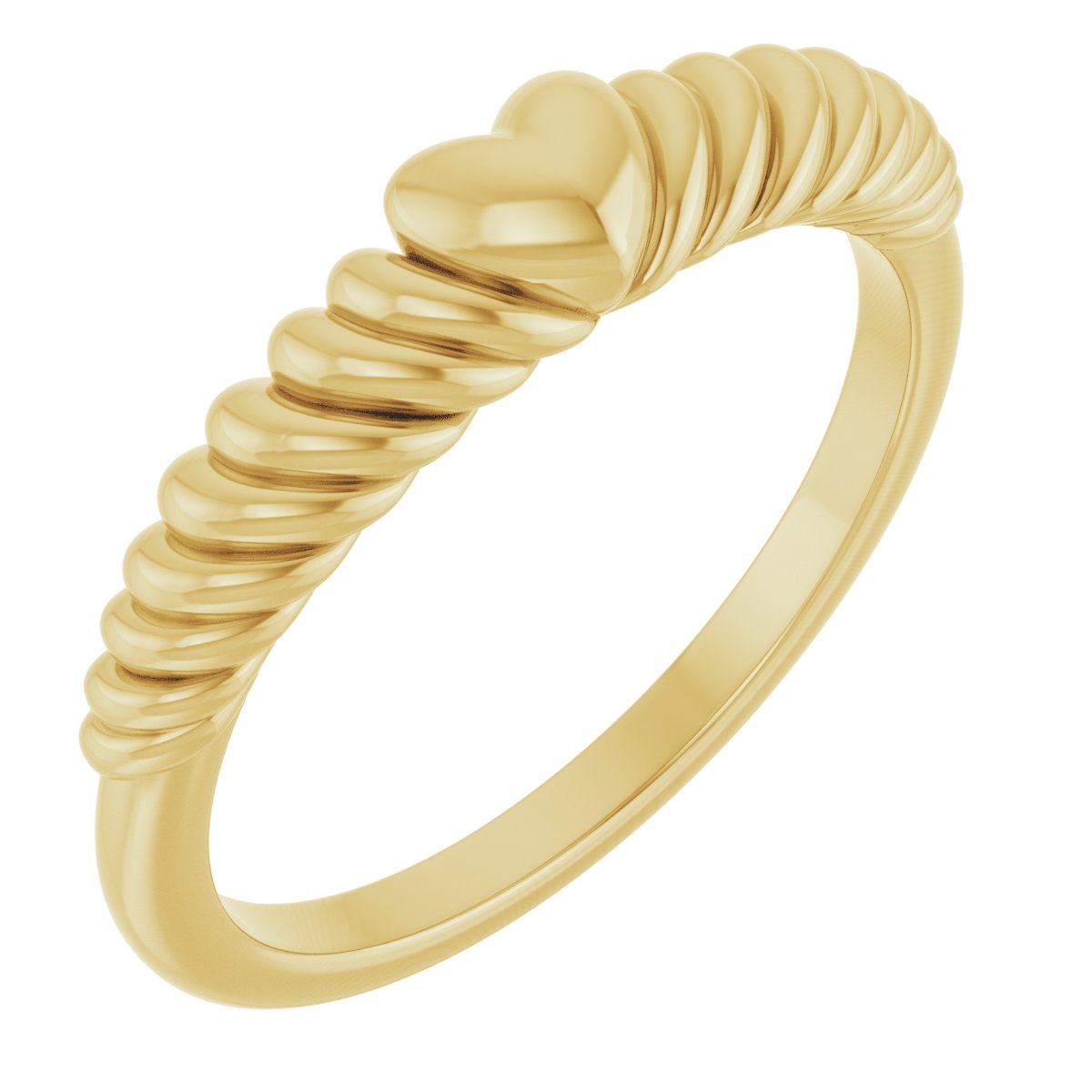 Use the 14K Yellow Gold, Dome Rope Heart Ring to create alt text