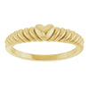 Use the 14K Yellow Gold, Dome Rope Heart Ring to create alt text