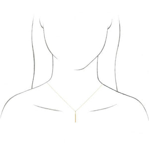 Platinum 1/6 CTW Natural Diamond Vertical Bar Necklace - Elegant Design