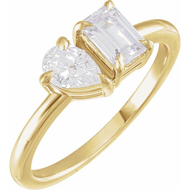 14K Gold Lab-Grown Diamond 2-Stone Ring