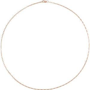 14K Yellow Gold 1.2 mm Elongated Box Chain Necklace