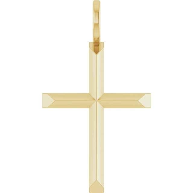 Knife Edge Cross Pendant in 14K Gold & Platinum