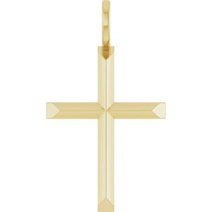 Knife Edge Cross Pendant in 14K Gold & Platinum