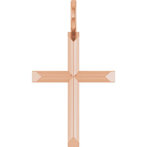 Knife Edge Cross Pendant in 14K Gold & Platinum