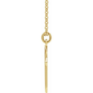 14K Yellow Gold 18x10 mm Diamond Cross Necklace - Elegant Design