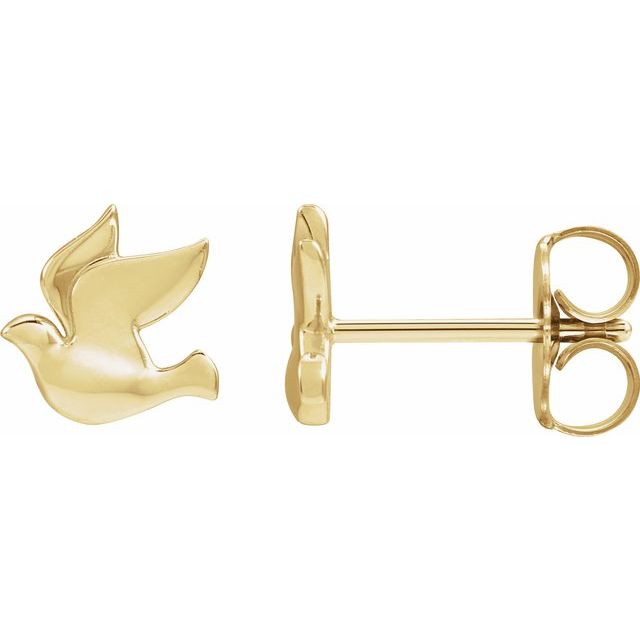 Platinum Dove Motif Right Earring - Elegant Luxury Design