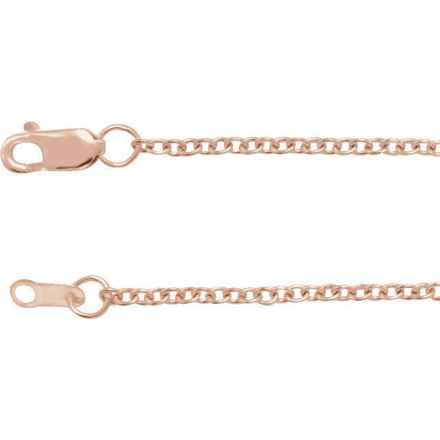 14K Rose Gold-Filled 1.5  mm Cable 7" Chain