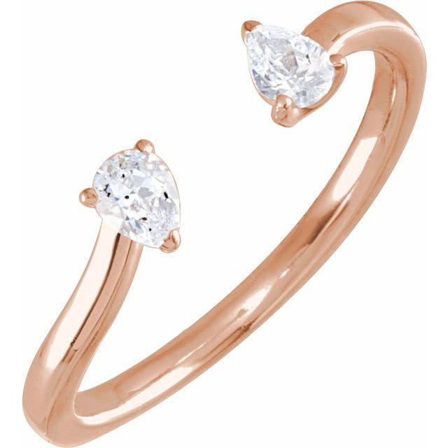 14K Gold Lab-Grown Diamond 2-Stone Ring