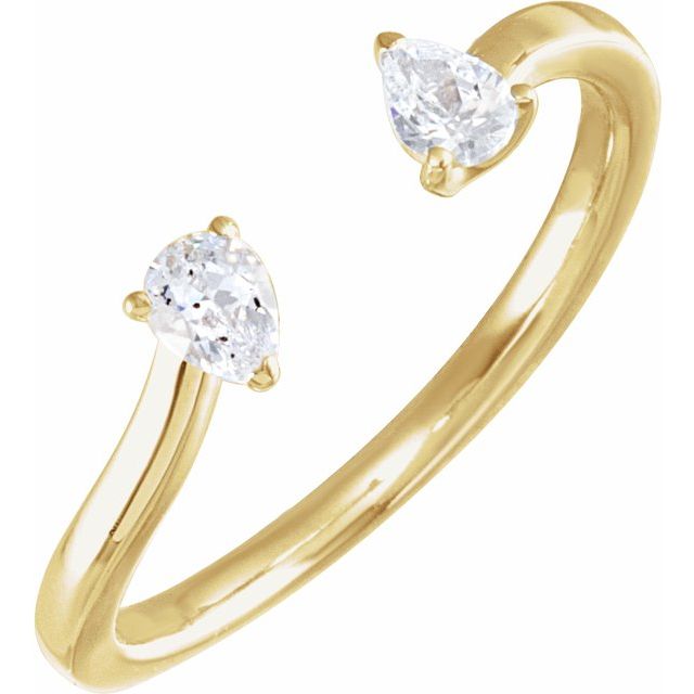 14K Gold Lab-Grown Diamond 2-Stone Ring