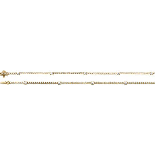 14K Gold Lab-Grown Diamond Line Necklace - Options Available