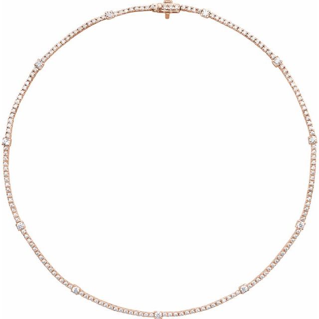 14K Gold Lab-Grown Diamond Line Necklace