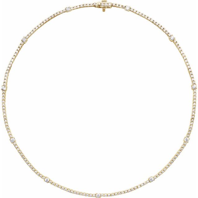 14K Gold Lab-Grown Diamond Line Necklace